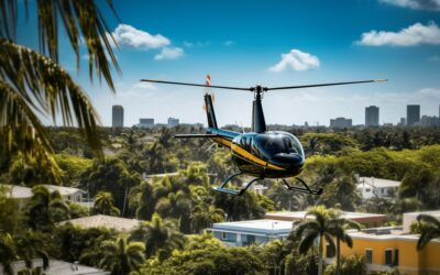 Explore Scenic Coconut Grove in Miami, Florida from a Helicopter